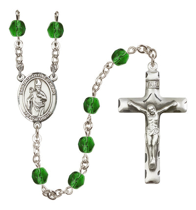 Silver-Plated 6mm St. Augustine of Hippo Rosary | Engravable