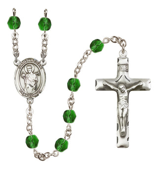 Silver-Plated 6mm Saint Aedan of Ferns  Engraved Catholic Rosaries