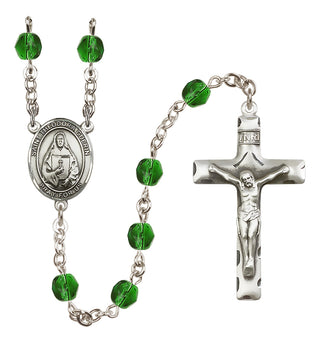 Silver-Plated 6mm Saint Theodora  Engraved Catholic Rosaries