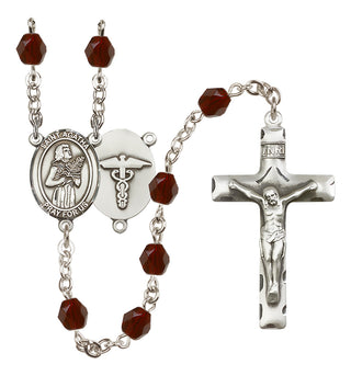 Silver-Plated 6mm Saint Agatha / Nurse Rosary