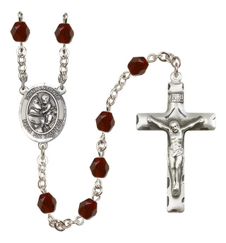 Silver-Plated 6mm San Antonio  Engraved Catholic Rosaries