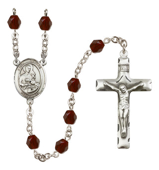 Silver-Plated 6mm Saint Gerard Majella  Engraved Catholic Rosaries