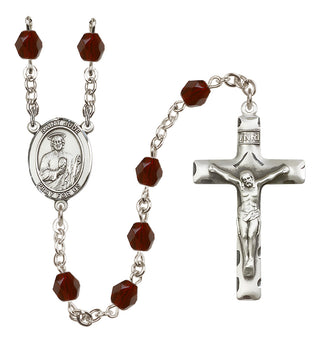 Silver-Plated 6mm Saint Jude Thaddeus  Engraved Catholic Rosaries
