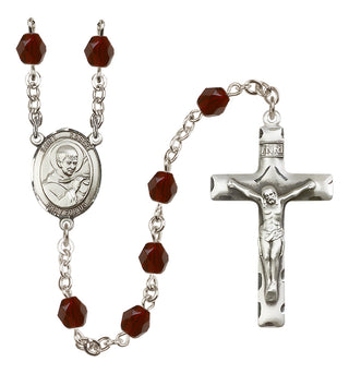 Silver-Plated 6mm Saint Robert Bellarmine  Engraved Catholic Rosaries