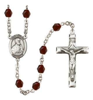 Silver-Plated 6mm Saint Thomas the Apostle  Engraved Catholic Rosaries