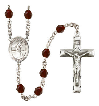 Silver-Plated 6mm Saint Christopher/Water Polo Men Rosary
