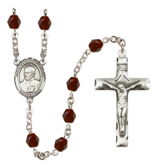Silver-Plated 6mm Saint Ignatius of Loyola  Engraved Catholic Rosaries