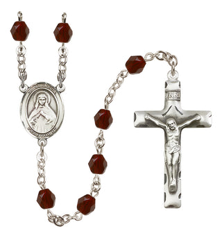 Silver-Plated 6mm Saint Olivia  Engraved Catholic Rosaries