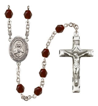 Silver-Plated 6mm Corazon Inmaculado de Maria  Engraved Catholic Rosaries