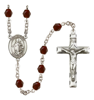 Silver-Plated 6mm Saint Clement  Engraved Catholic Rosaries