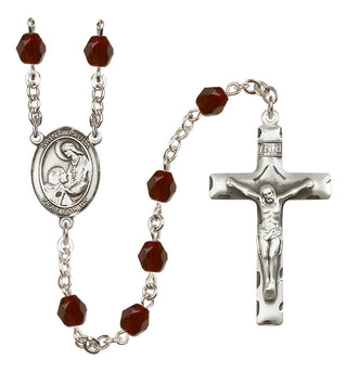 Silver-Plated 6mm Saint Paula  Engraved Catholic Rosaries