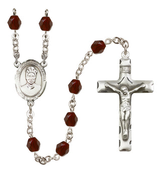Silver-Plated 6mm Saint Josephine Bakhita  Engraved Catholic Rosaries