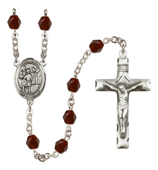 Silver-Plated 6mm Saint Vitus  Engraved Catholic Rosaries