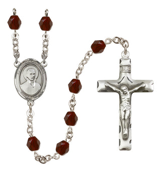 Silver-Plated 6mm Saint John Berchmans  Engraved Catholic Rosaries
