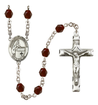 Silver-Plated 6mm Blessed Emilee Doultremont  Engraved Catholic Rosaries