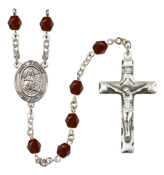 Silver-Plated 6mm Saint Ephrem  Engraved Catholic Rosaries