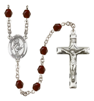 Silver-Plated 6mm Saint Christopher/Tennis Rosary