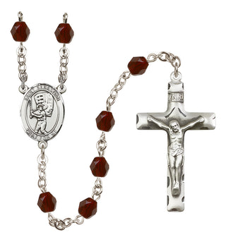 Silver-Plated 6mm Saint Sebastian / Baseball Rosary