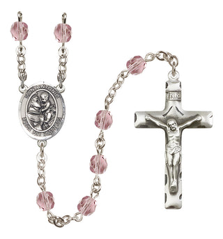 Silver-Plated 6mm San Antonio  Engraved Catholic Rosaries