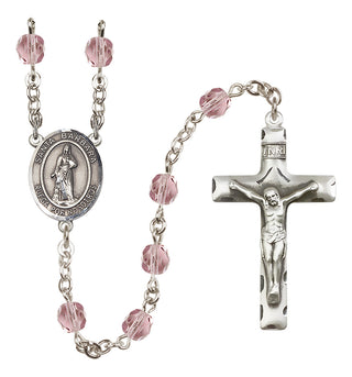 Silver Plated 6mm Fire Polished Santa Barbara Rosary in Light Amethyst