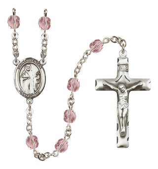 Silver-Plated 6mm Saint Brendan the Navigator  Engraved Catholic Rosaries