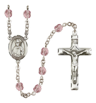 Silver-Plated 6mm Saint Dennis  Engraved Catholic Rosaries