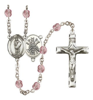 Silver-Plated 6mm Saint Florian/Firefighter Rosary
