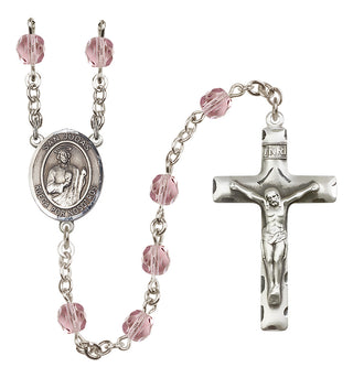 Silver-Plated 6mm San Judas  Engraved Catholic Rosaries