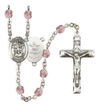 Silver-Plated 6mm Saint Michael / Army Rosary