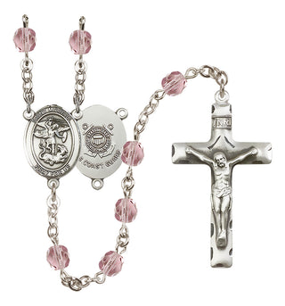 Silver-Plated 6mm Saint Michael / Coast Guard Rosary