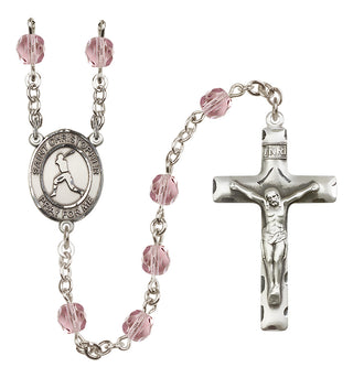 Silver-Plated 6mm Saint Christopher/Baseball Rosary