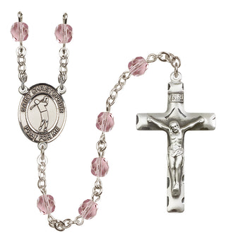Silver-Plated 6mm Saint Christopher/Golf Rosary
