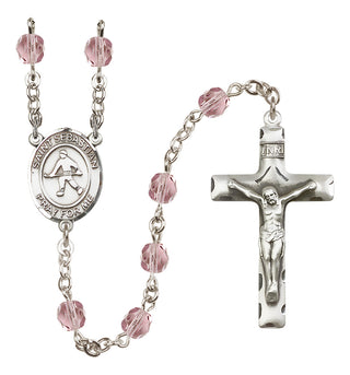 Silver-Plated 6mm Saint Sebastian/Field Hockey Rosary