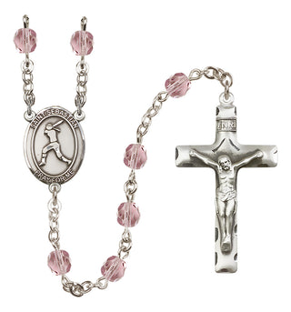 Silver-Plated 6mm Saint Sebastian / Softball Rosary