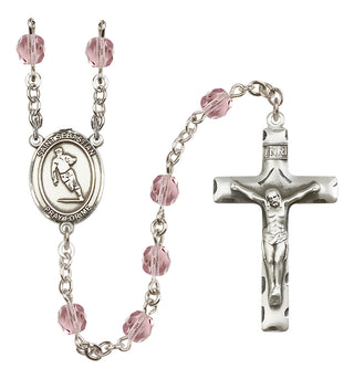 Silver-Plated 6mm Saint Sebastian / Rugby Rosary