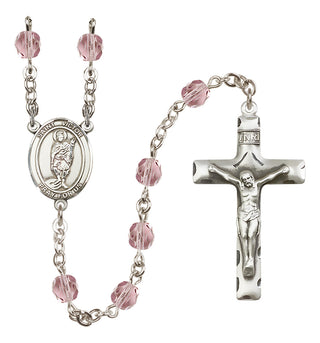 Silver-Plated 6mm Saint Victor of Marseilles  Engraved Catholic Rosaries