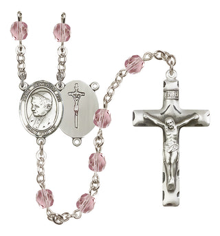 Silver Plated 6mm Fire Polished Pope Emeritace Benedict XVI Rosary in Light Amethyst