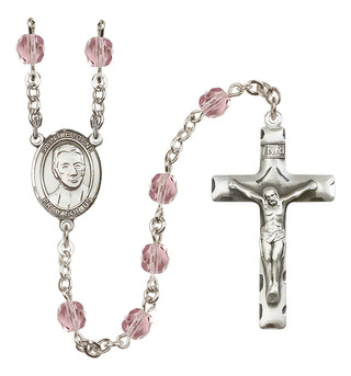 Silver-Plated 6mm Saint Eugene de Mazenod  Engraved Catholic Rosaries