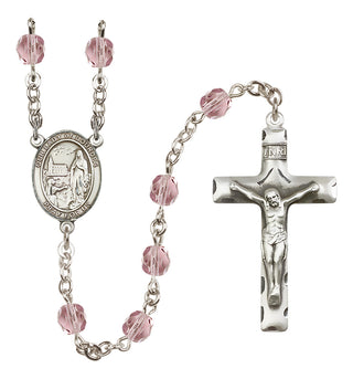 Silver-Plated 6mm Our Lady of Lourdes  Engraved Catholic Rosaries