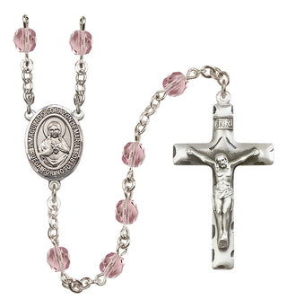 Silver-Plated 6mm Corazon Inmaculado de Maria  Engraved Catholic Rosaries
