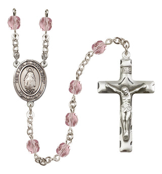 Silver Plated 6mm Fire Polished Our Lady of Good Help Rosary in Light Amethyst