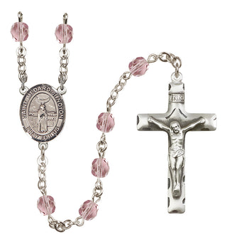 Silver-Plated 6mm Saint Medard of Noyon  Engraved Catholic Rosaries