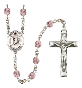 Silver-Plated 6mm Pope Pius V  Engraved Catholic Rosaries