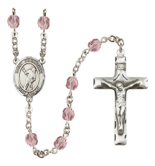 Silver-Plated 6mm Saint Sebastian/Lacrosse Rosary