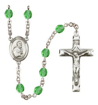 Silver-Plated 6mm Saint Peter the Apostle  Engraved Catholic Rosaries