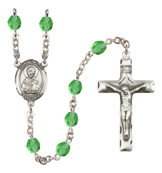 Silver-Plated 6mm Saint Timothy  Engraved Catholic Rosaries