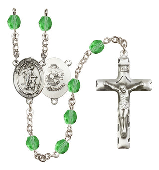 Silver-Plated 6mm Guardian Angel / Marine Corp Rosary