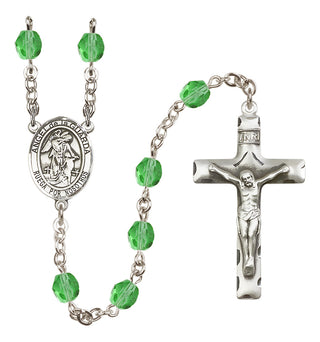 Silver-Plated 6mm Angel de la Guardia  Engraved Catholic Rosaries