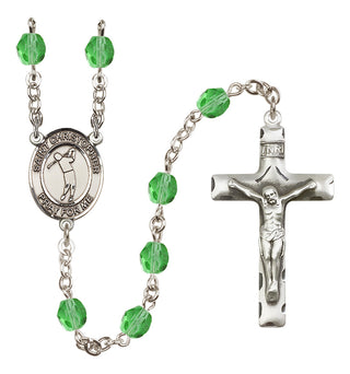 Silver-Plated 6mm Saint Christopher/Golf Rosary