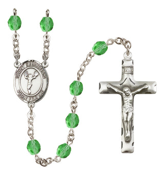 Silver-Plated 6mm Saint Sebastian/Cheerleading Rosary